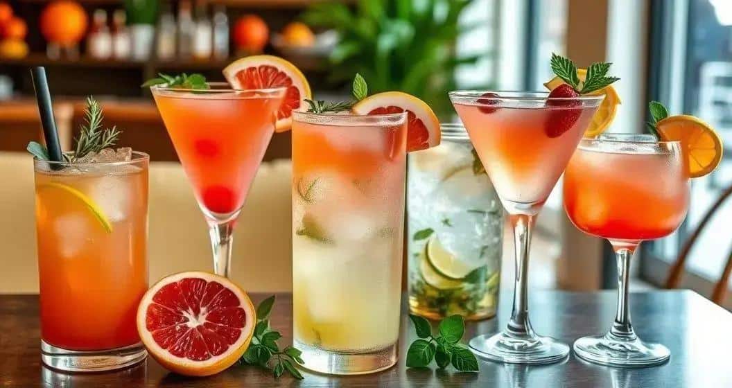 Variationen der Grapefruit-Paloma mit Basilikum