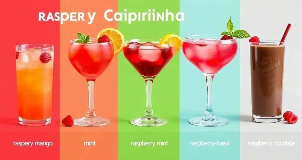Variationen der Himbeer Caipirinha