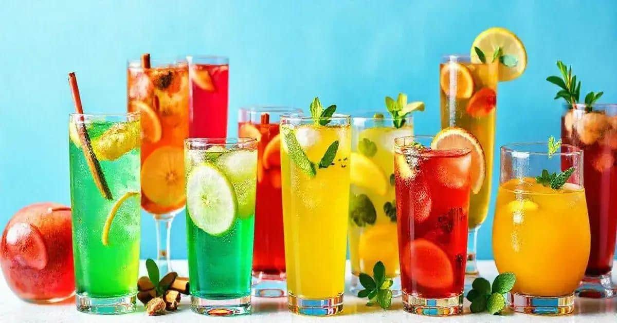 Variationen des Apfeldrinks