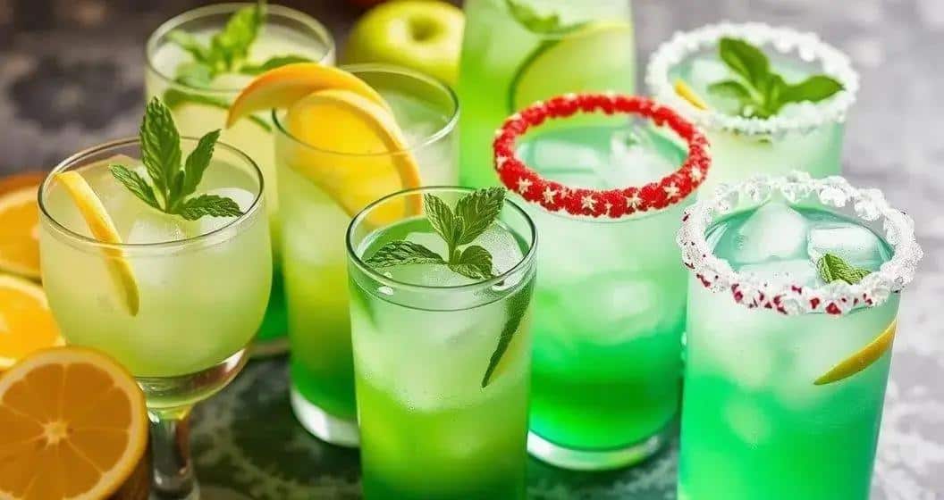 Variationen des Cocktails mit grünem Apfelsoda