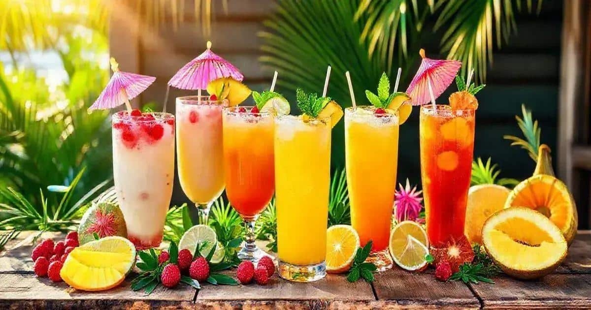Variationen des Kokosnuss-Ananas-Daiquiri