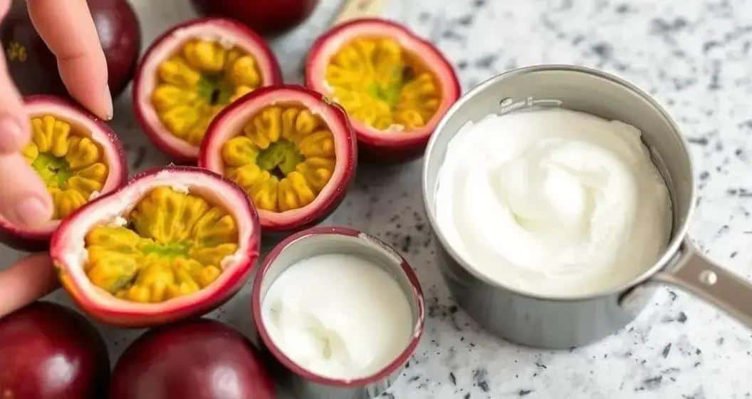 Vorbereitende Schritte für den Passionsfruchtschaum