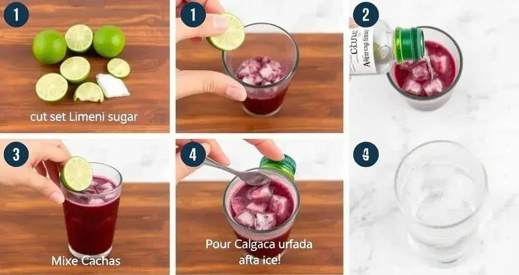 Vorbereitung der Açaí-Caipirinha