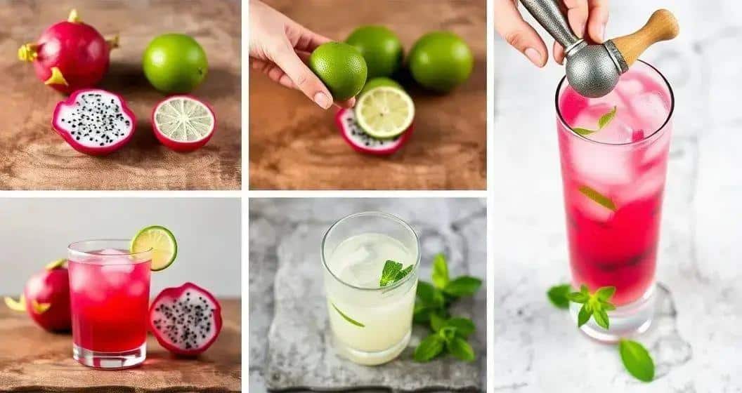 Vorbereitung der Drachenfrucht Caipiroska