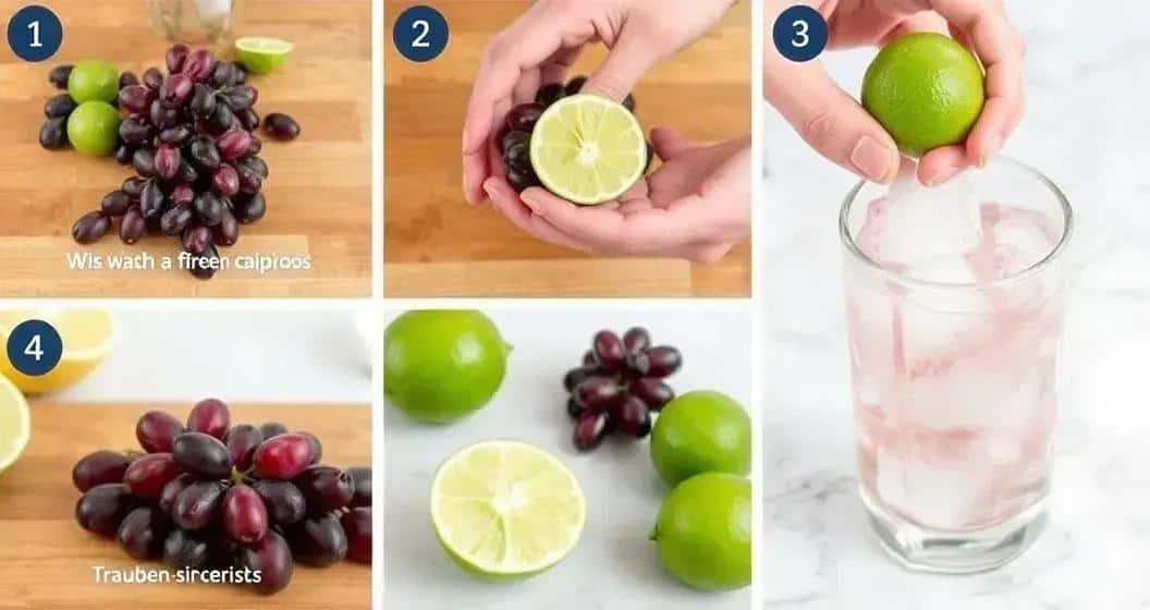 Vorbereitung der Trauben-Caipiroska