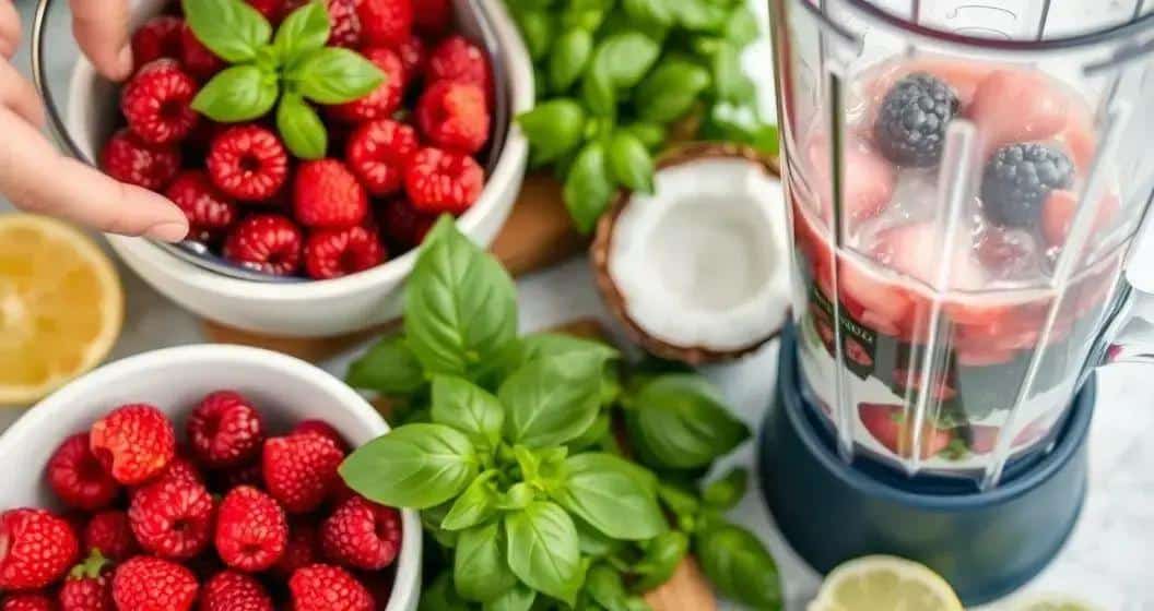 Vorbereitung des tropischen Energydrinks