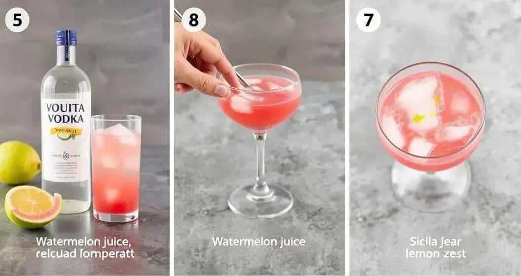Vorbereitungsschritte für Wodka mit Wassermelonensaft
