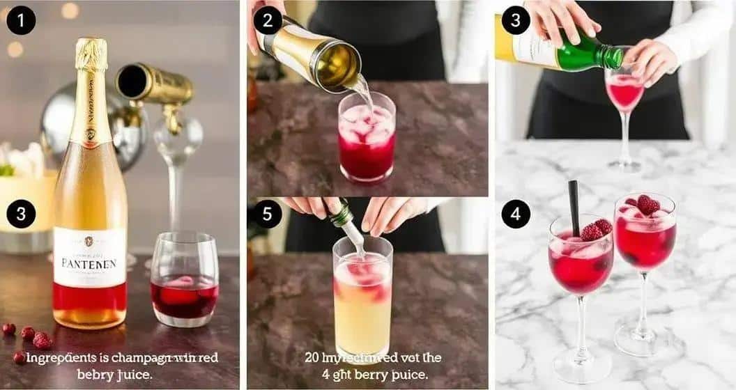 Wie man Champagner mit roten Beerensaft zubereitet Wie man Champagner mit roten Beerensaft zubereitet