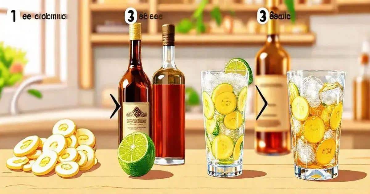Zubereitung der Bananen-Caipiroska Zubereitung der Bananen-Caipiroska