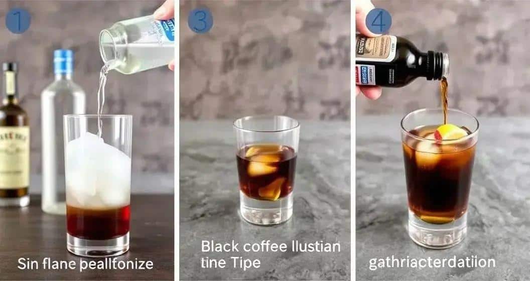 Zubereitung des Black Russian Cocktails
