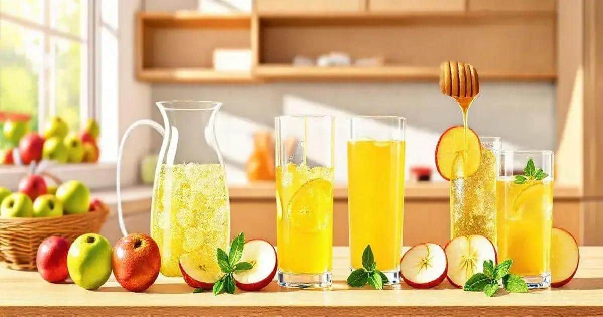 Zubereitung des erfrischenden Apfeldrinks