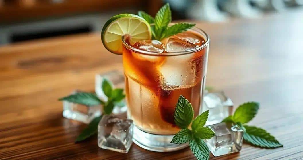 Zubereitung des Gin Tonic mit Kakaolikör