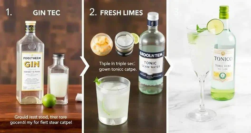 Zubereitung des Gin Tonic mit Triple Sec Zubereitung des Gin Tonic mit Triple Sec