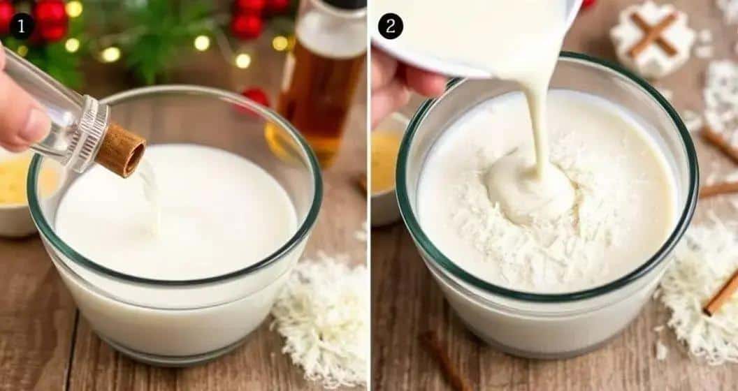 Zubereitung des Kokosraspeln und Zimt Coquitorezepts