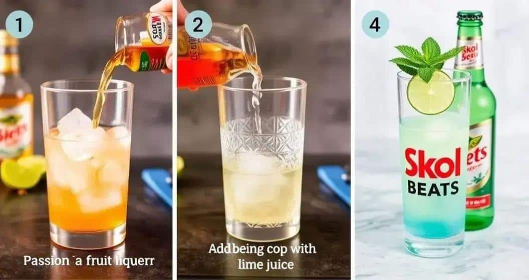 Zubereitung des Skol Beats Getränks Zubereitung des Skol Beats Getränks