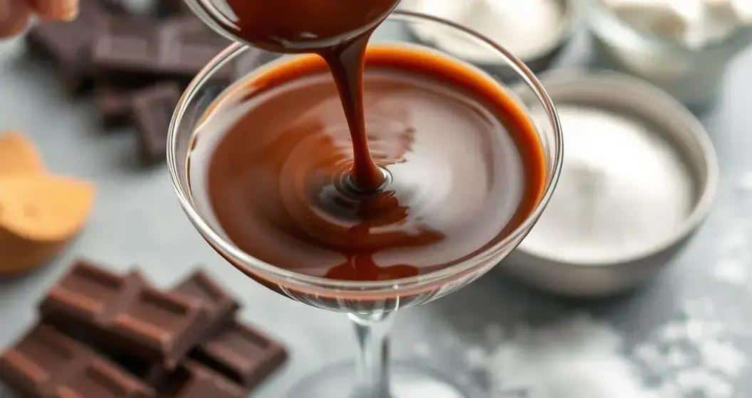 Zubereitung von Schokoladensauce für Cocktails