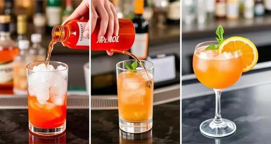 Zubereitungsmethode: Erfrischenden Aperol Cocktail mixen