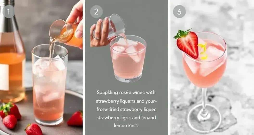 Zubereitungsmethode für den perfekten Roséwein-Cocktail Zubereitungsmethode für den perfekten Roséwein-Cocktail