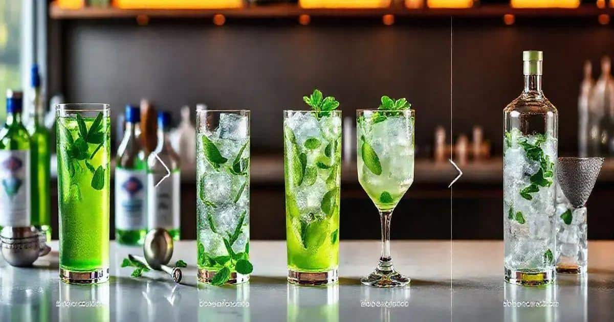 Zubereitungsmethode für Wodka mit grünem Tee und Minze