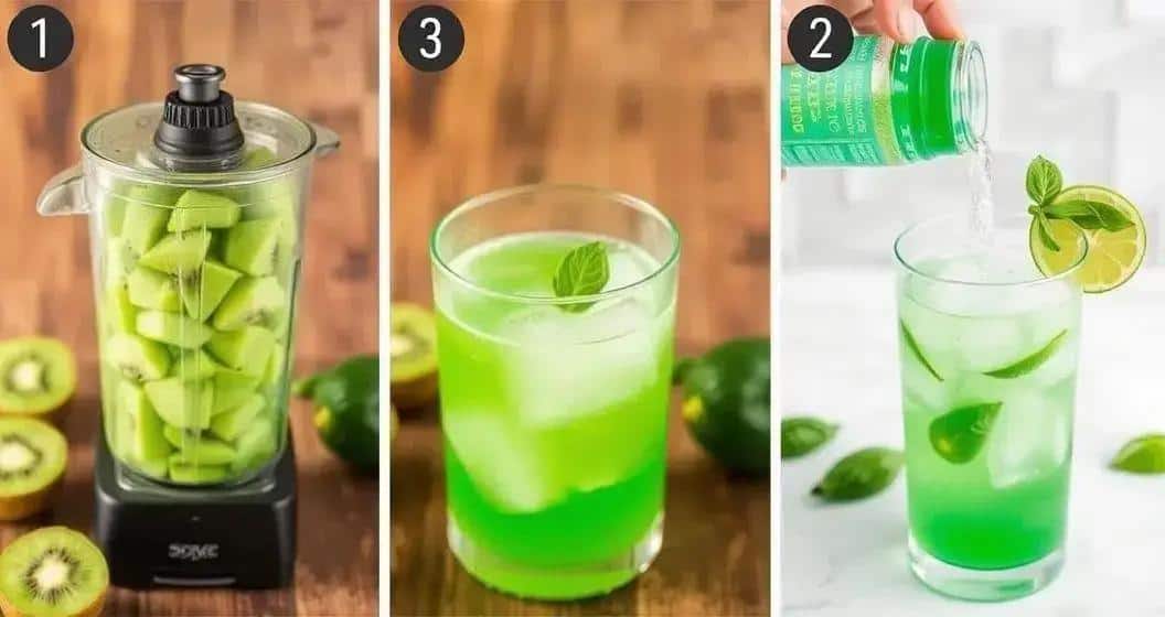 Zubereitungsschritte für den Grünen Drink