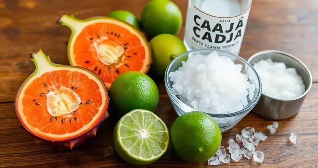 Zutaten für cajá caipiroska Zutaten für cajá caipiroska