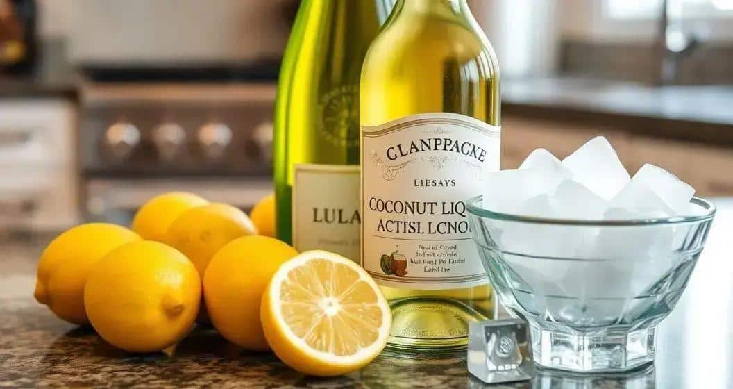 Zutaten für Champagner mit Kokoslikör und Zitronenzeste