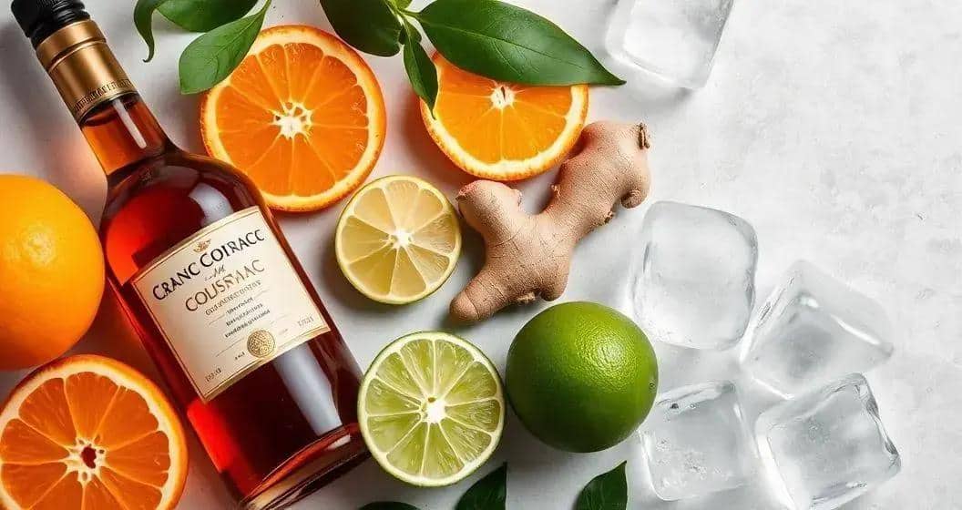 Zutaten für Cognac mit Orangensaft und Ingwer