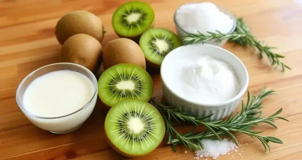 Zutaten für das Eis mit Kiwisaft und Rosmarin