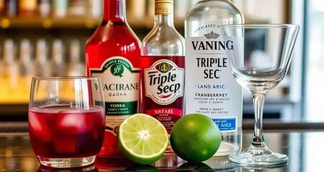 Zutaten für den Cosmopolitan-Drink