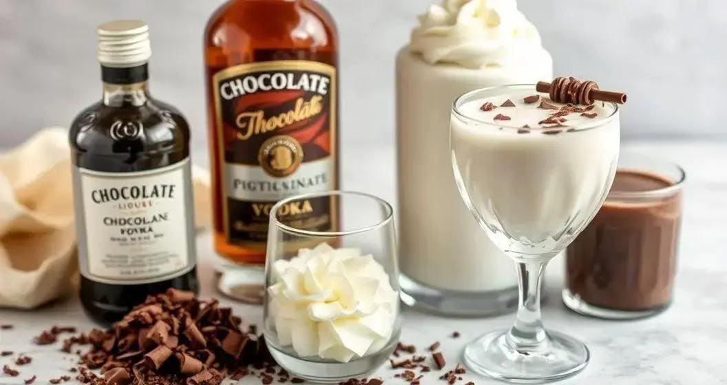 Zutaten für den Drink mit Kakaolikör