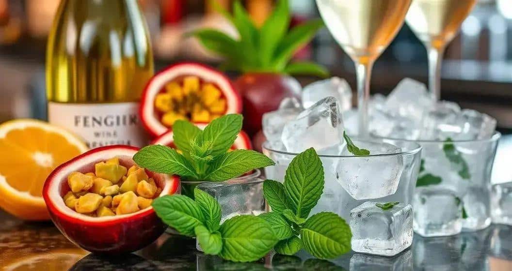 Zutaten für den Energydrink mit Sekt und Passionsfrucht