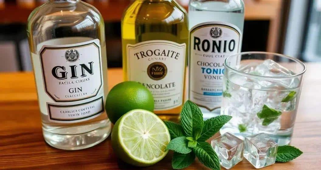 Zutaten für den Gin Tonic mit Kakaolikör