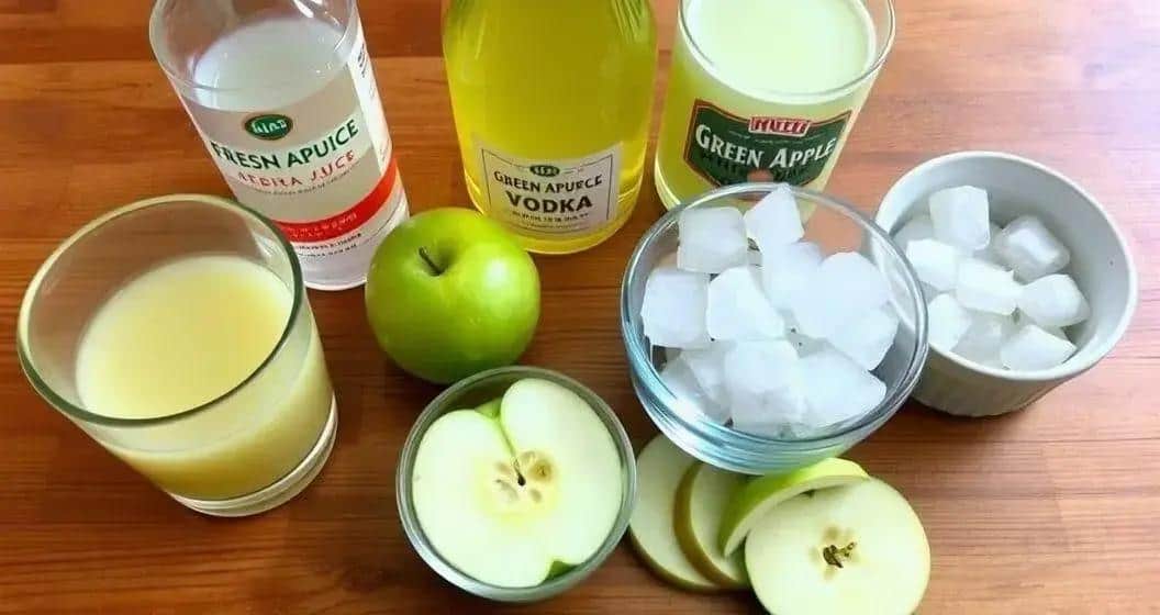 Zutaten für den Grünen Apfel Martini Zutaten für den Grünen Apfel Martini