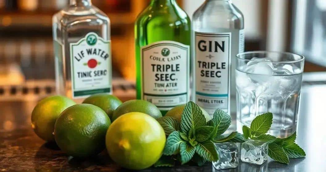 Zutaten für den perfekten Gin Tonic mit Triple Sec Zutaten für den perfekten Gin Tonic mit Triple Sec