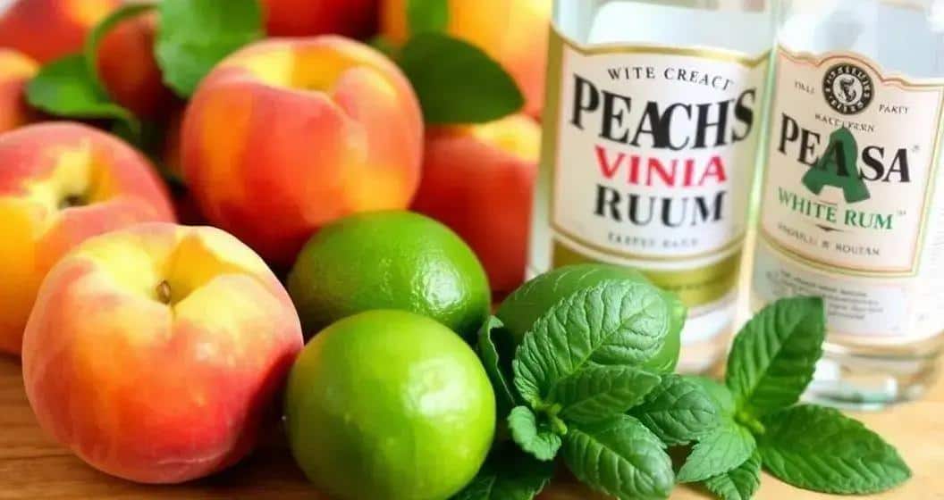 Zutaten für den Pfirsich-Daiquiri