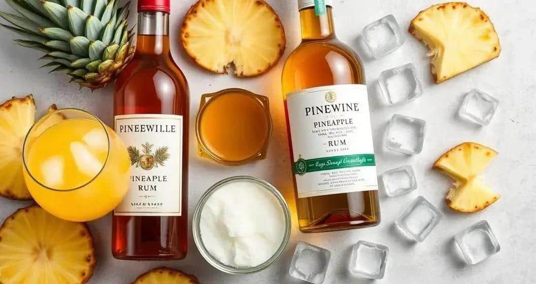 Zutaten für den Terremoto mit Ananassaft und Weinschaum