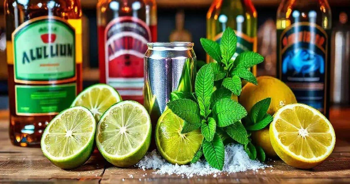 Zutaten für die Caipiríssima mit Energydrink