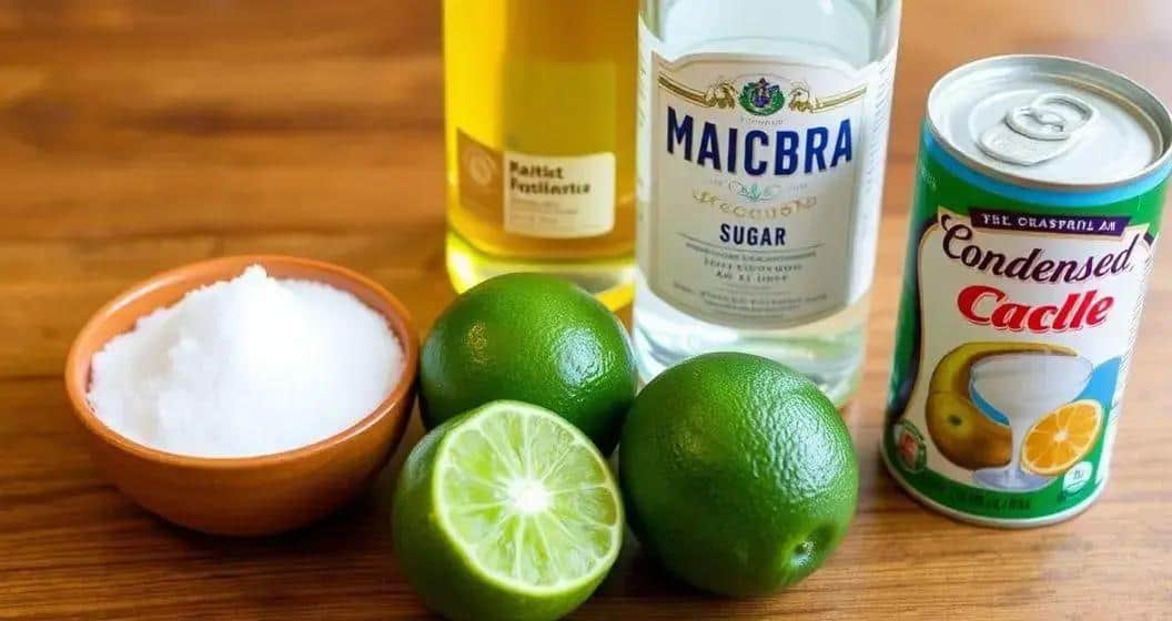 Zutaten für die Caipiríssima mit Kondensmilch
