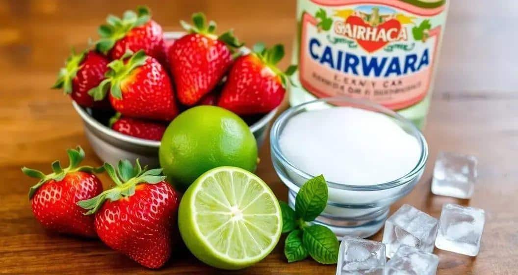 Zutaten für die Erdbeer-Caipiríssima