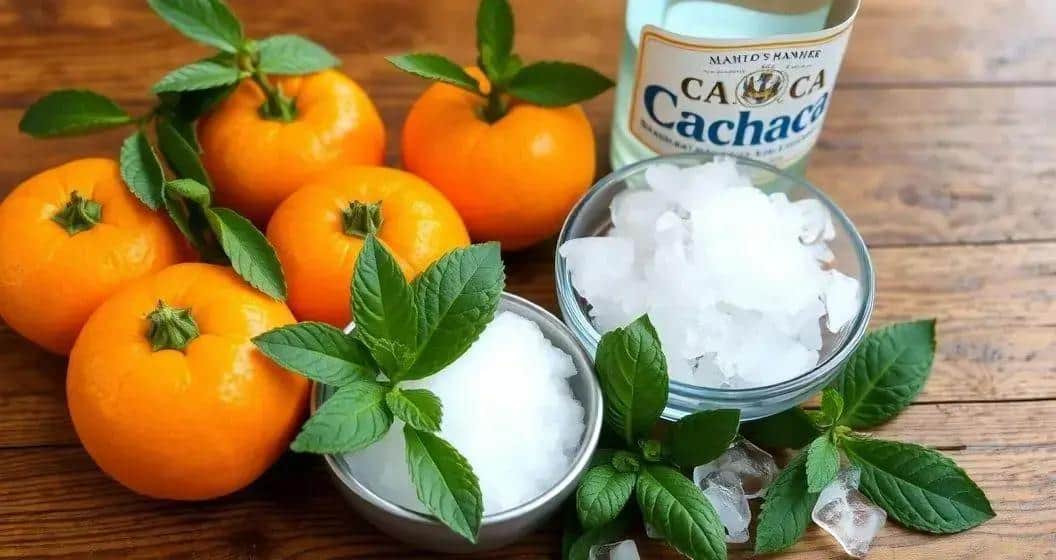 Zutaten für die Mandarinen Caipirinha Zutaten für die Mandarinen Caipirinha