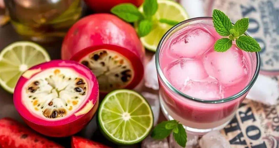 Zutaten für die Pitaya-Caipiríssima