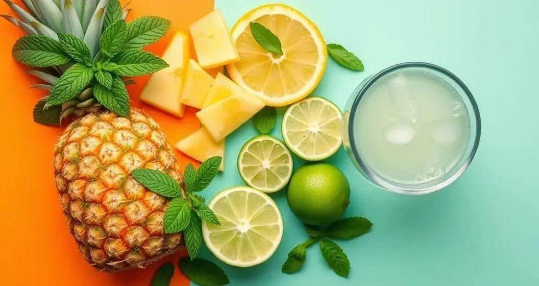 Zutaten für die tropische Limonade mit Minze