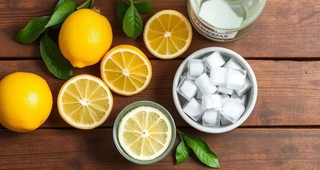 Zutaten für die Zitronen Caipirinha Zutaten für die Zitronen Caipirinha