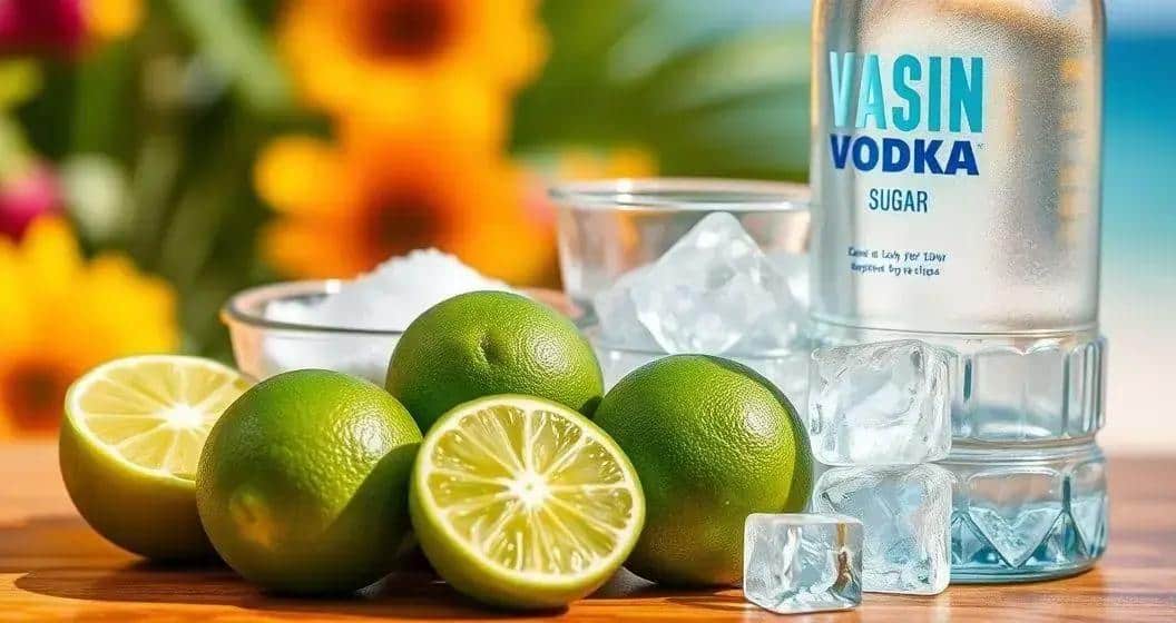 Zutaten für die Zitronen-Caipiroska