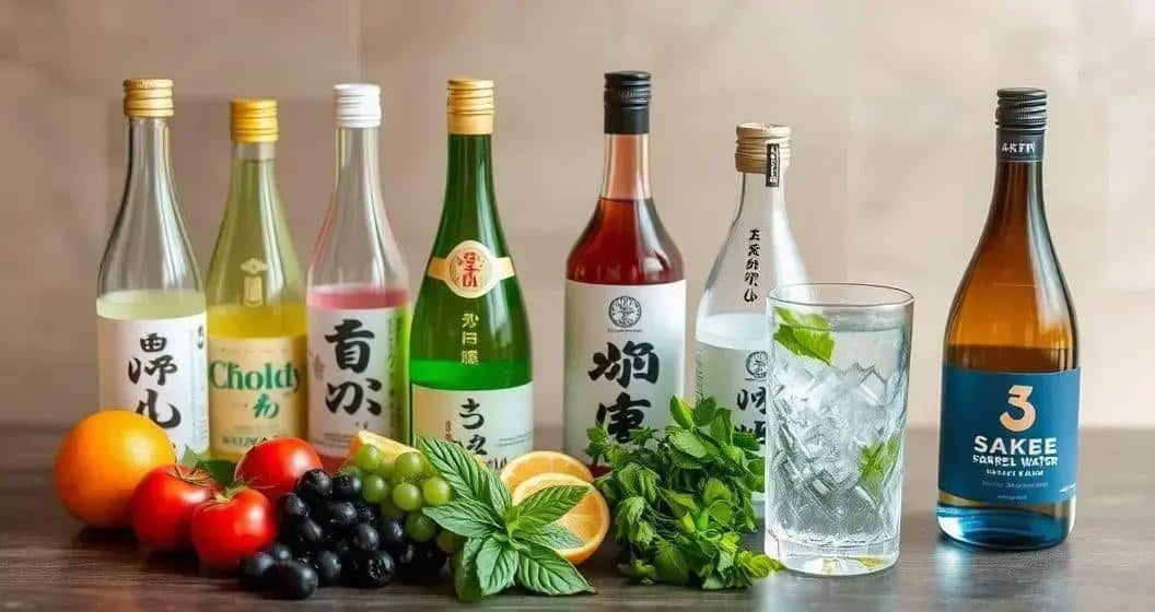 Zutaten für Drinks mit Sake