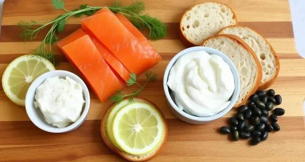 Zutaten für Lachs-Canapé mit Ricotta-Creme