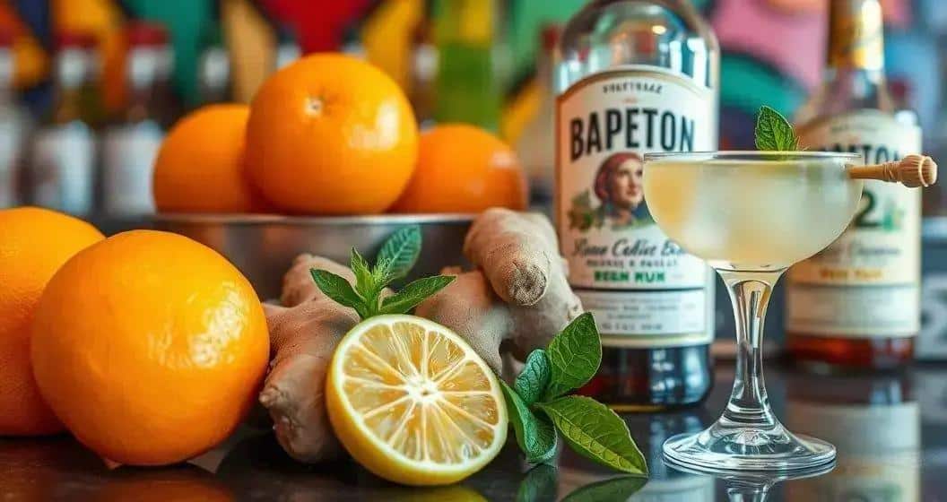 Zutaten für Rum mit Orangensaft und Ingwer