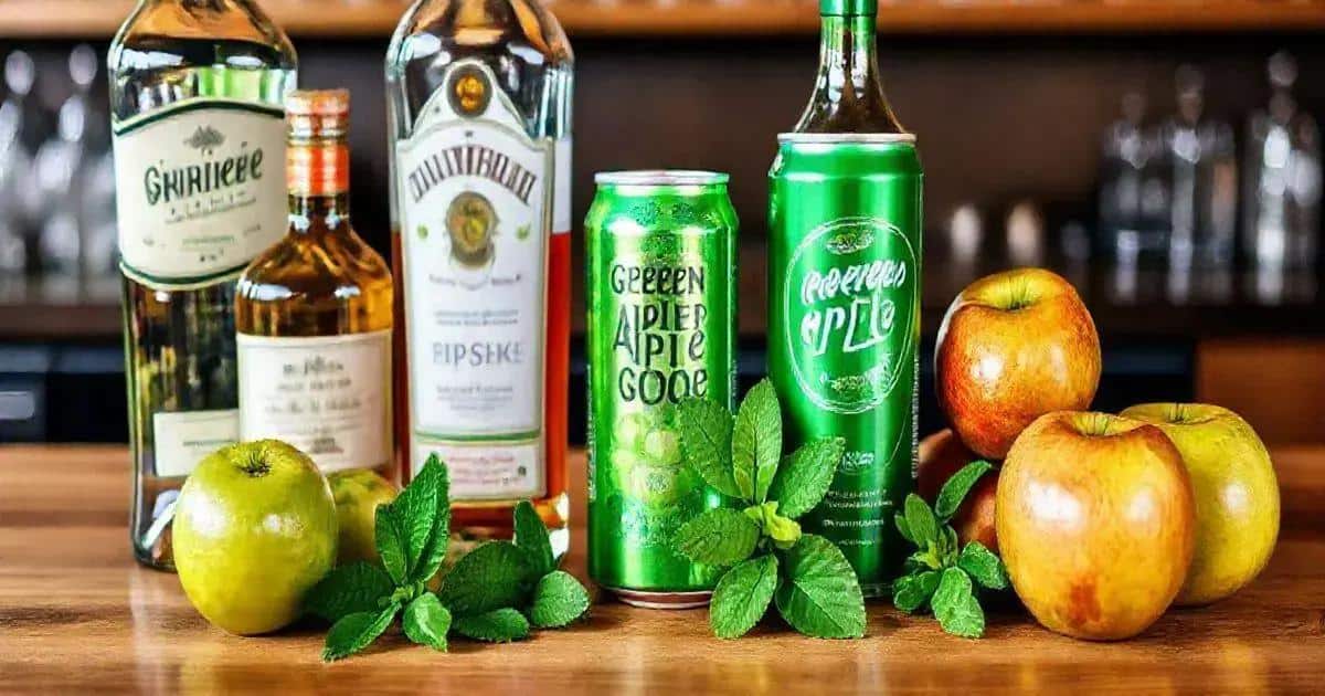 Zutaten für Whisky mit grünem Apfelsoda