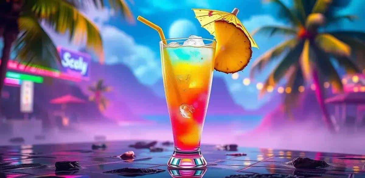 Energy Drink with Coconut Liqueur and Pineapple: A Tropical Delight