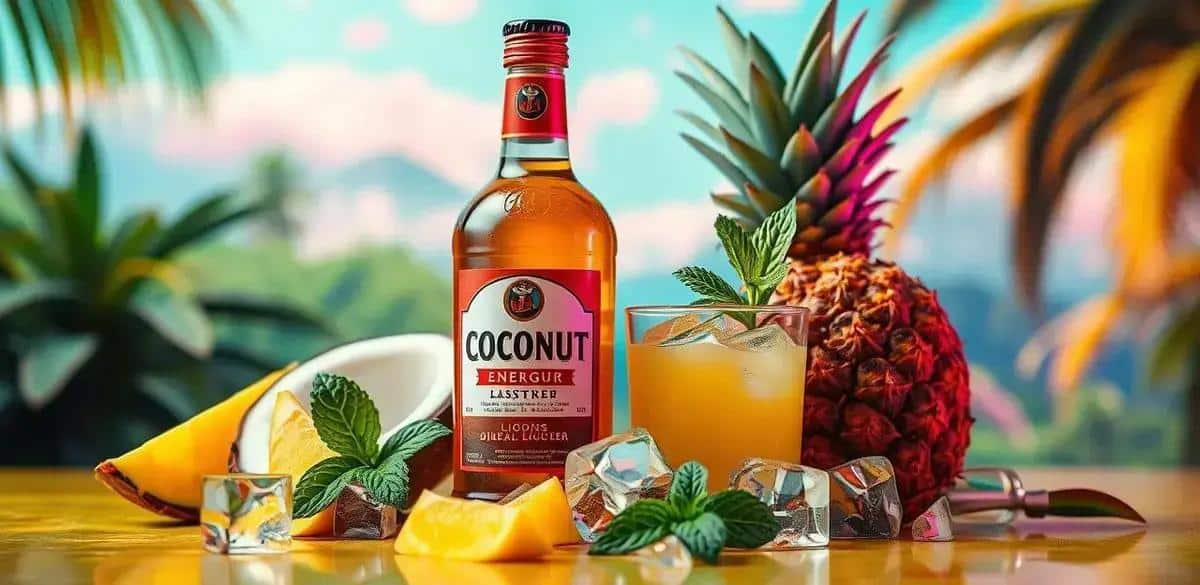 Essential Ingredients for Energy Drink with Coconut Liqueur and Pineapple